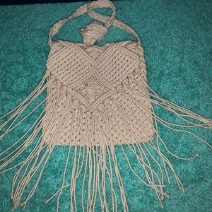 White Knitted Crossbody bag